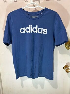 adidas Blue Short Sleeve Logo Tee